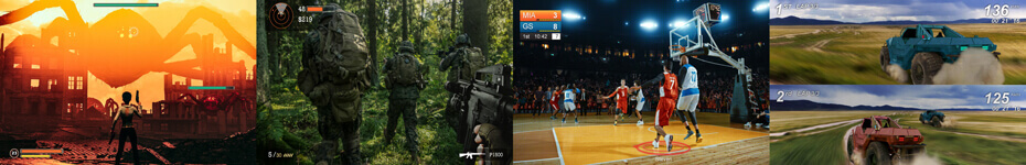 verschiedene Gamemodes im Vergleich, Sport, Abenteuer, Shooter, Rennspiel