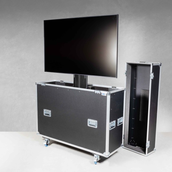 Casetec Flightcase mit elektrischem Hublift (inkl. Displayhalterung) für einen 60-65" Display | Trag