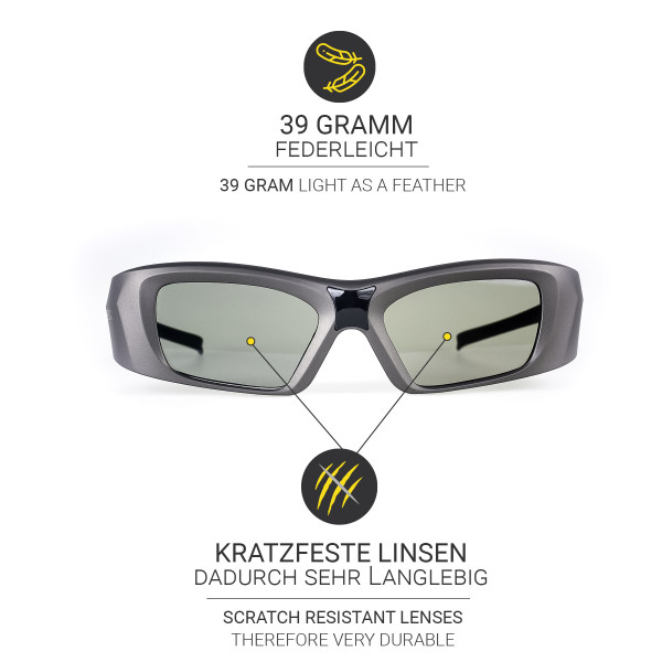 HI-SHOCK Oxid Diamond Aktive 3D Brille RF/Bluetooth | Dualplay / Dualview