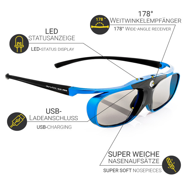 Hi-SHOCK DLP Pro Blue Heaven DLP Link 3D Brille